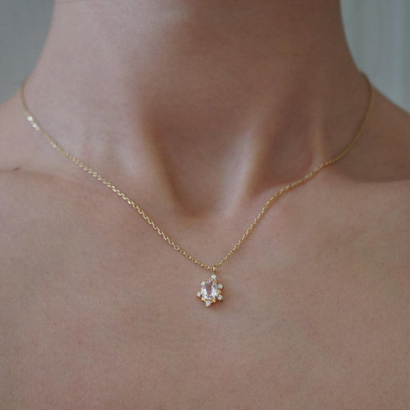 Morganite Crush Necklace - Tippy Taste Jewelry