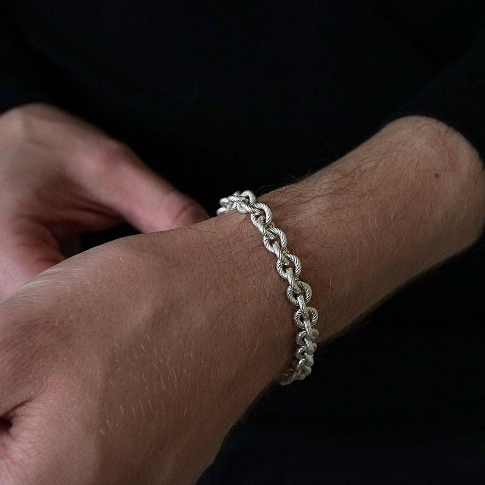 Sterling Silver Sailor Cable Twist Bracelet – Nautical Rope Design