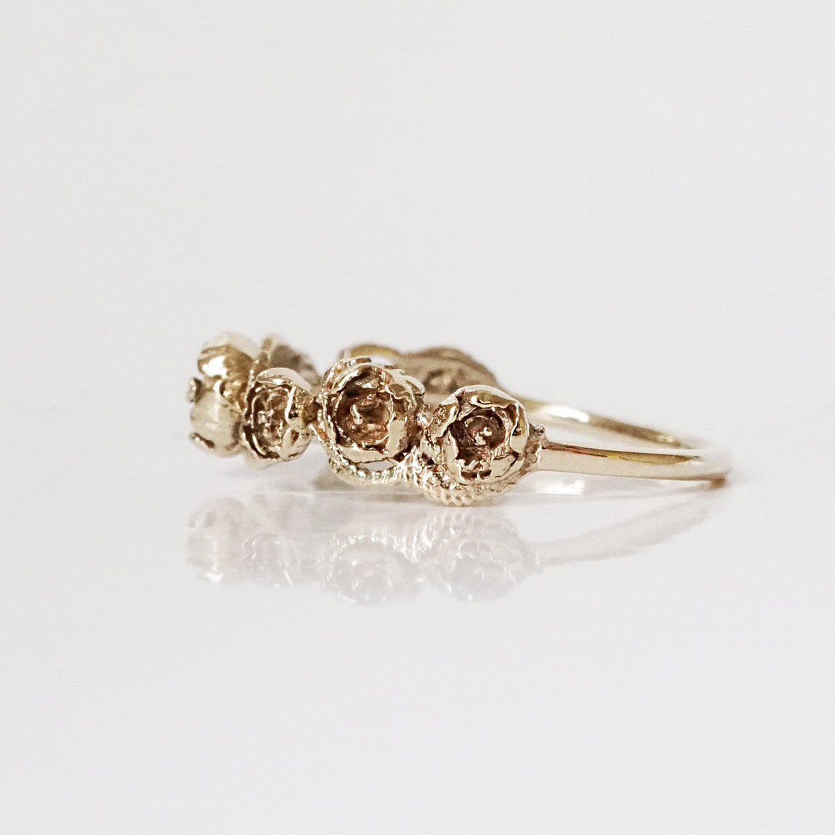 Peonies Ring Band in 14K and 18K Gold