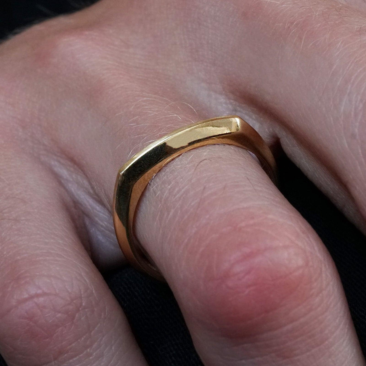 Faceted Ring Band in 14K and 18K Gold, 3mm - Tippy Taste Jewelry