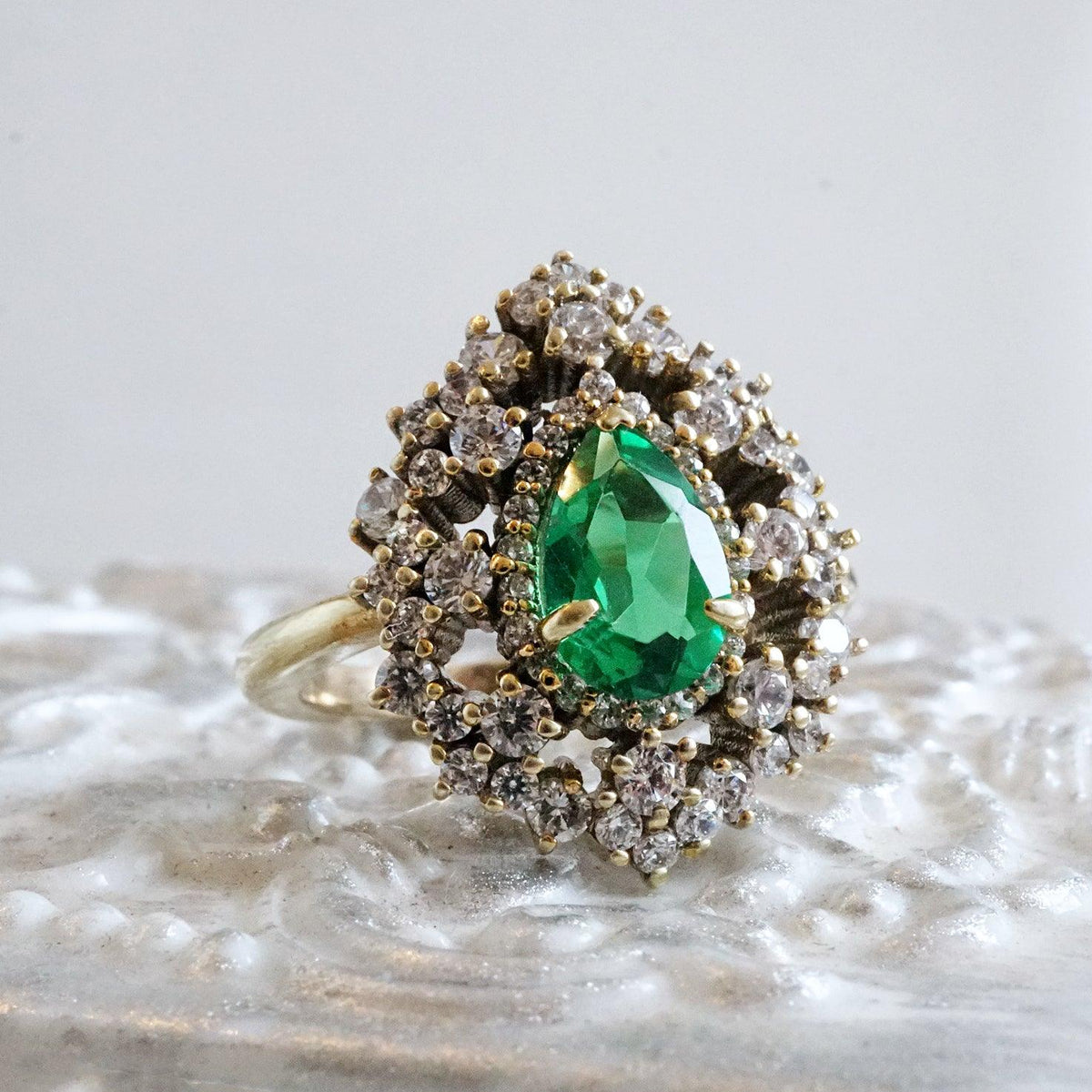 Forest Queen Emerald Diamond Ring in 14K and 18K Gold