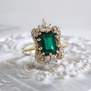 Eleanor Emerald Diamond Ring in 14K, 18K Gold and Platinum – Tippy ...