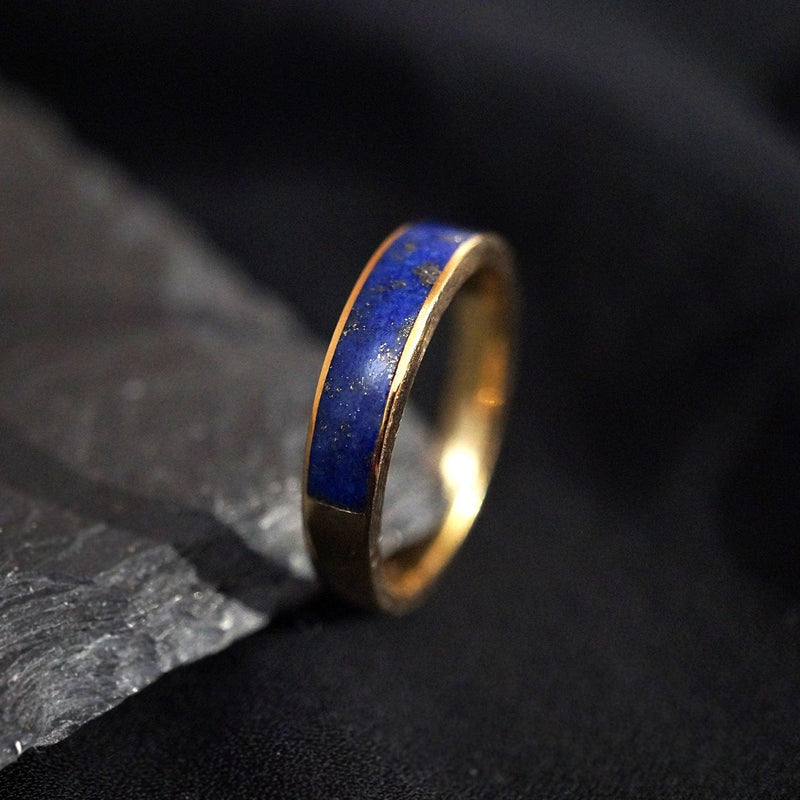 Lapis Lazuli Ring Band, 3.5mm - Tippy Taste Jewelry