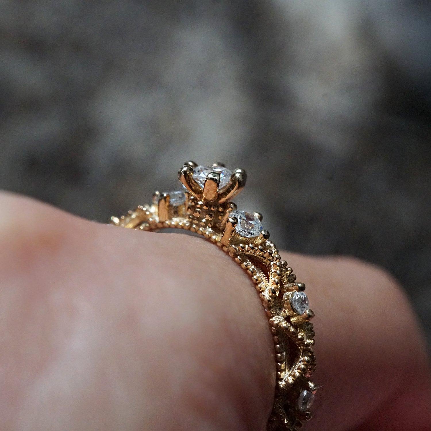 14K Lacey Diamond Ring - Tippy Taste Jewelry