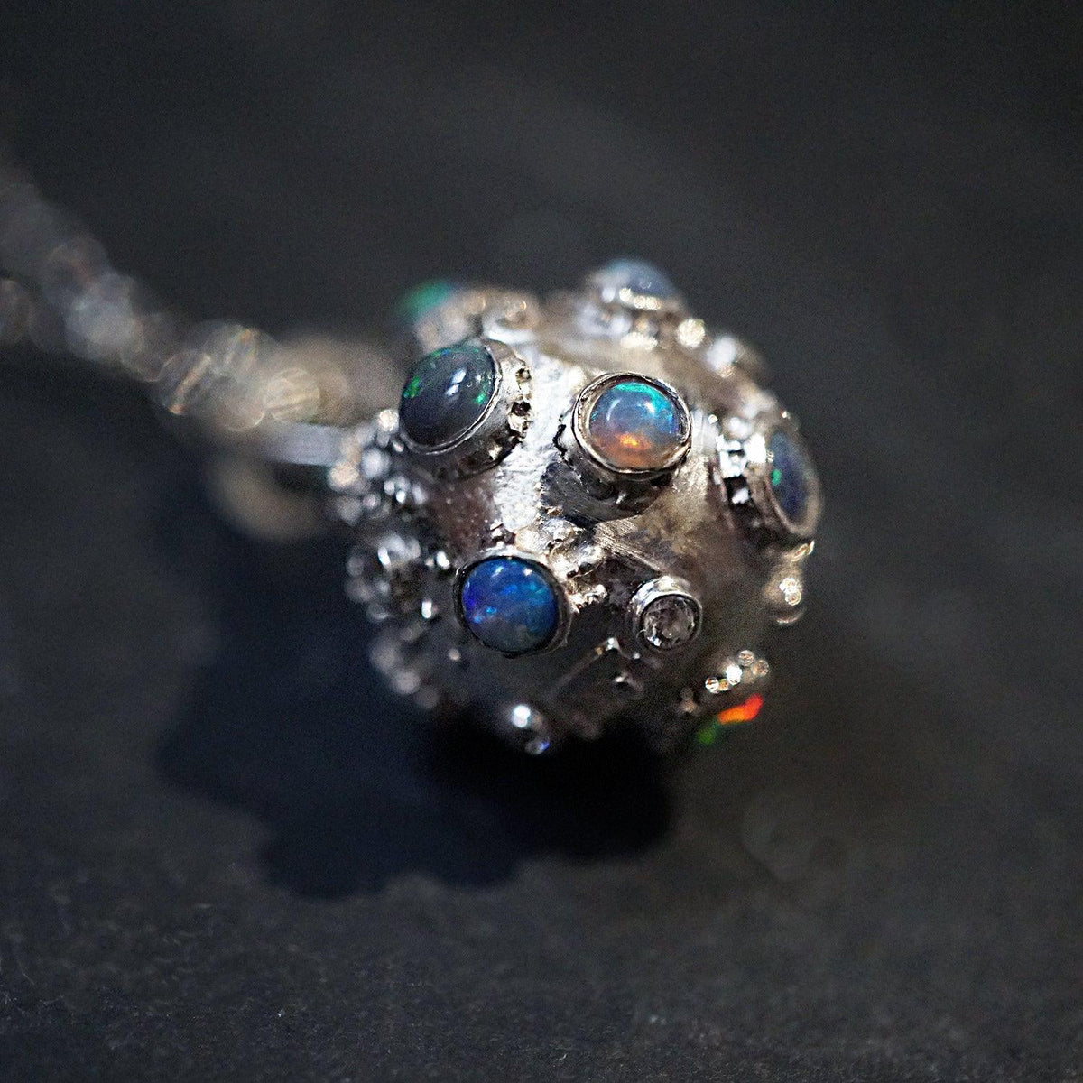 Meteorite Black Opal Diamond Pendant (Unisex) - Tippy Taste Jewelry