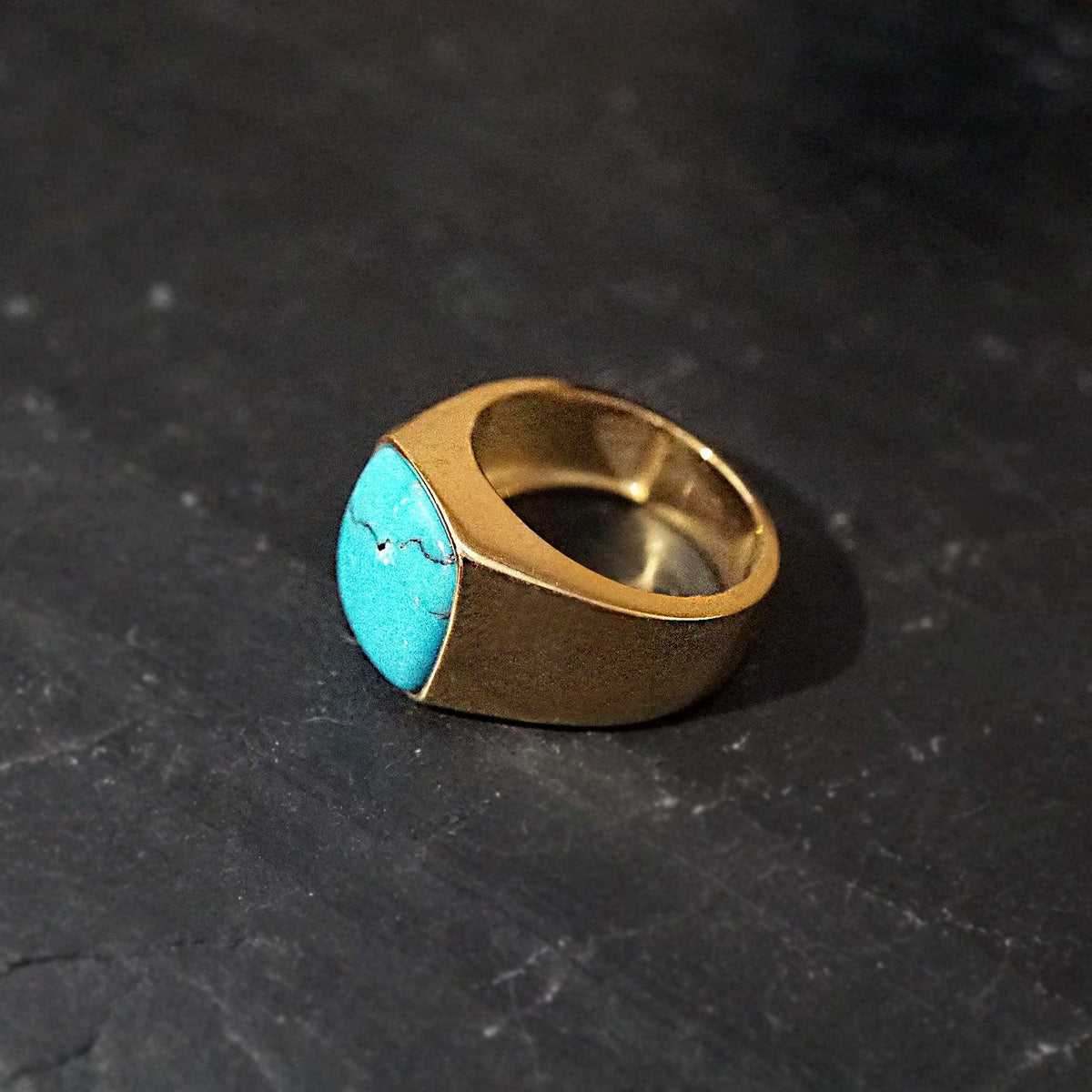 14K Exotic Signet Ring (3 stone choice) - Tippy Taste Jewelry
