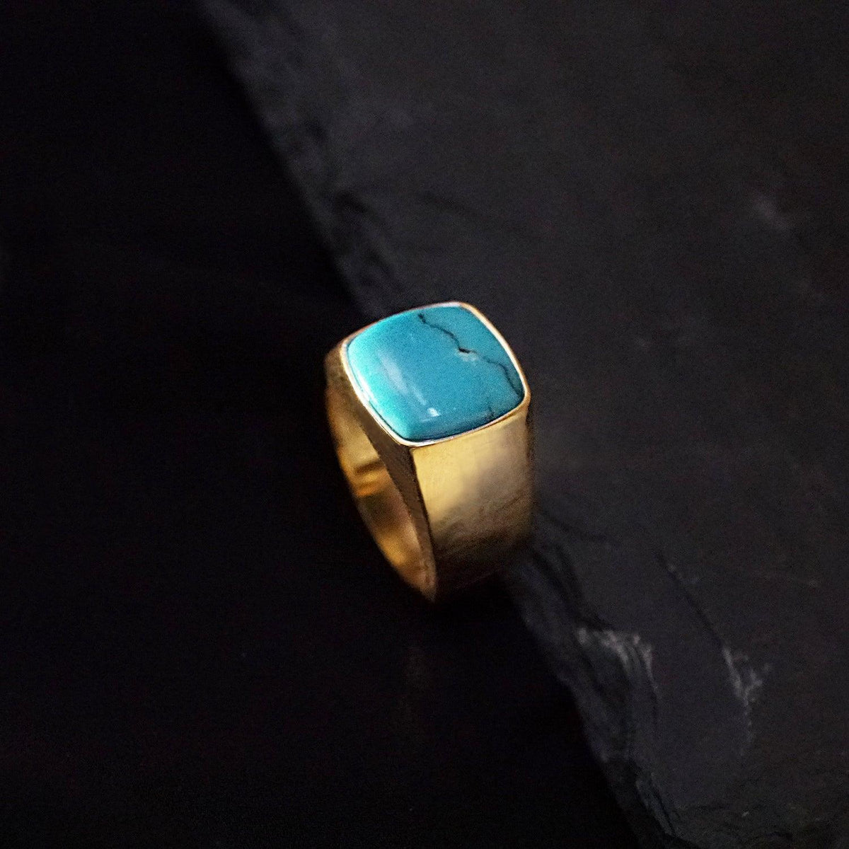 14K Exotic Signet Ring (3 stone choice) - Tippy Taste Jewelry