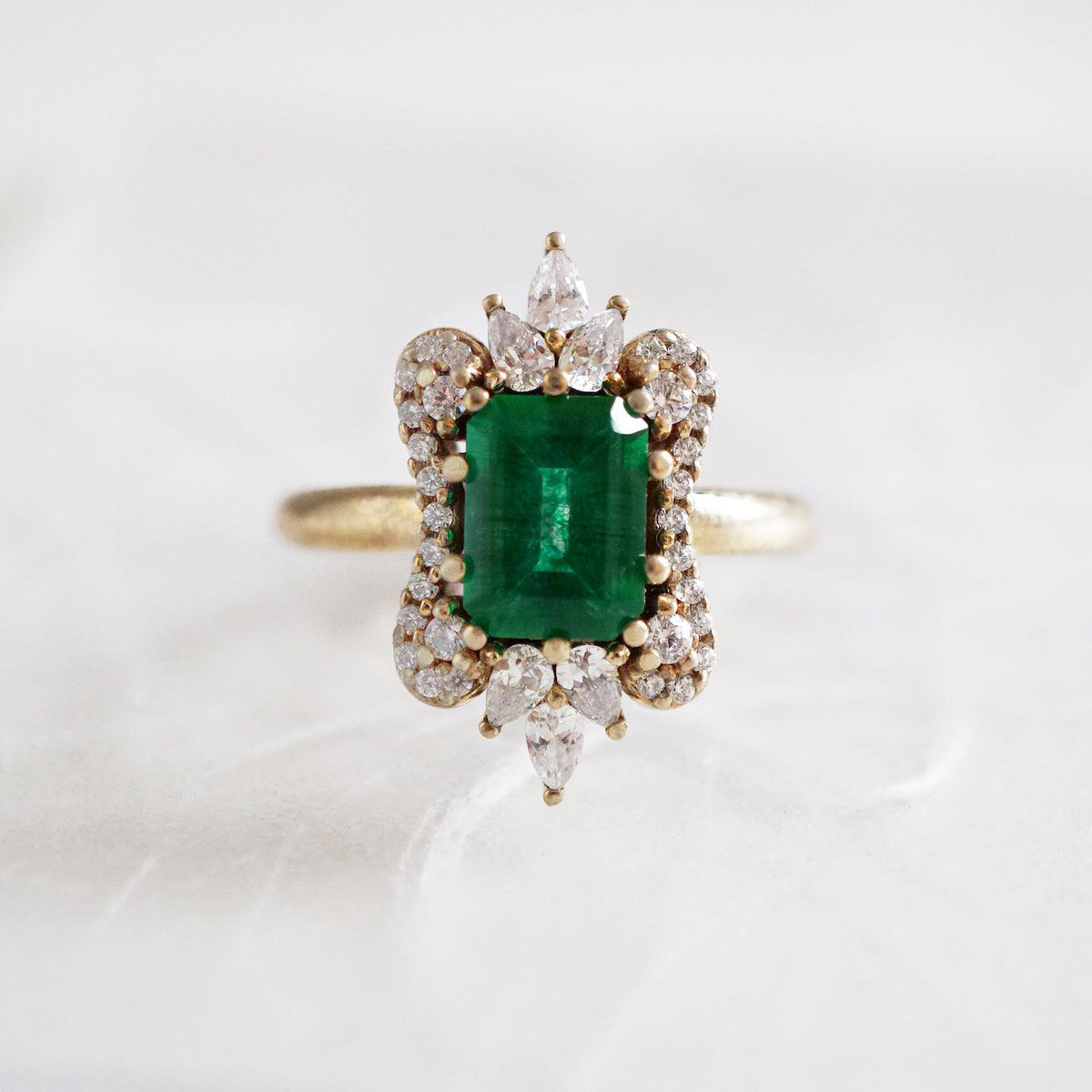 Eleanor Emerald Diamond Ring - Tippy Taste Jewelry