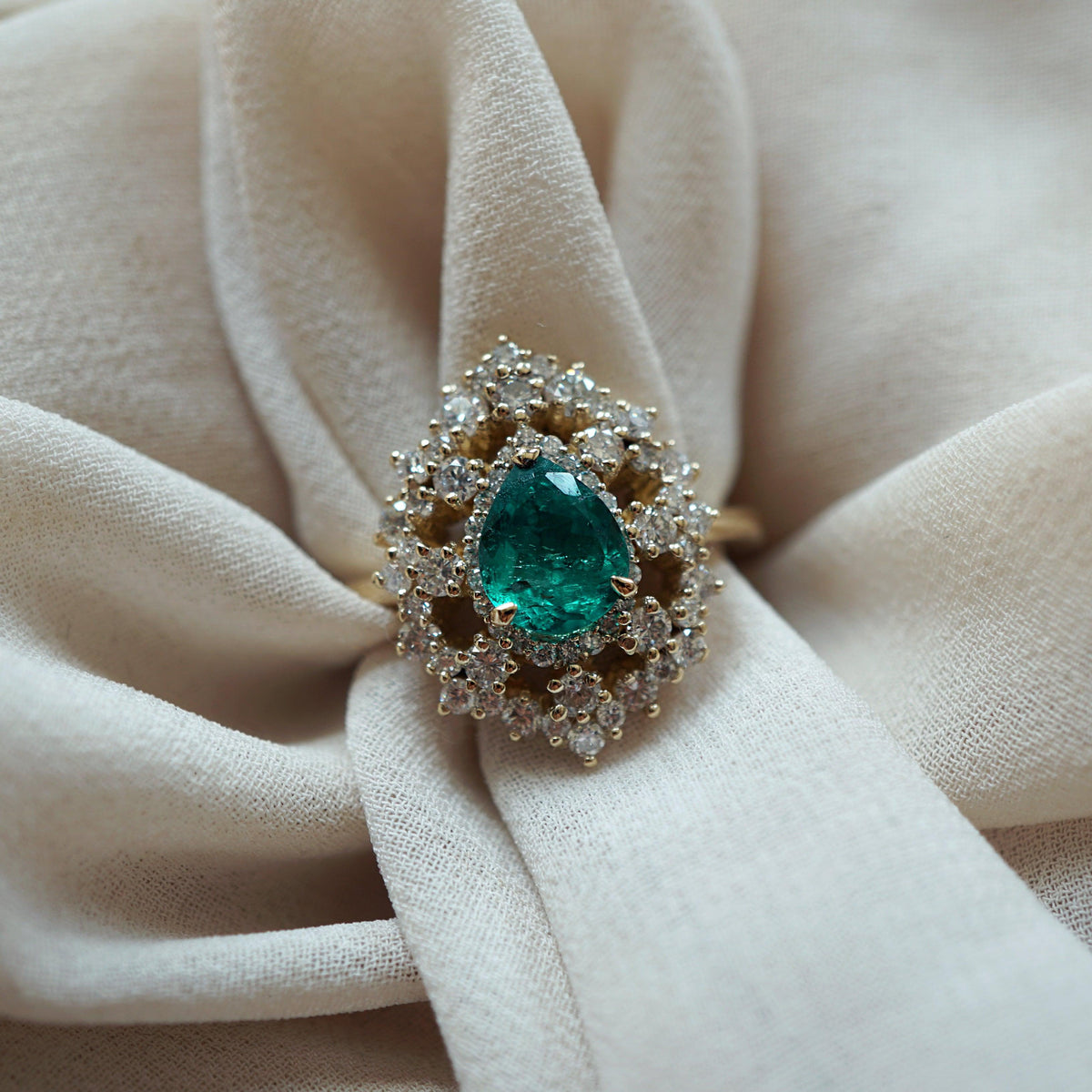 Forest Queen Emerald Diamond Ring in 14K and 18K Gold