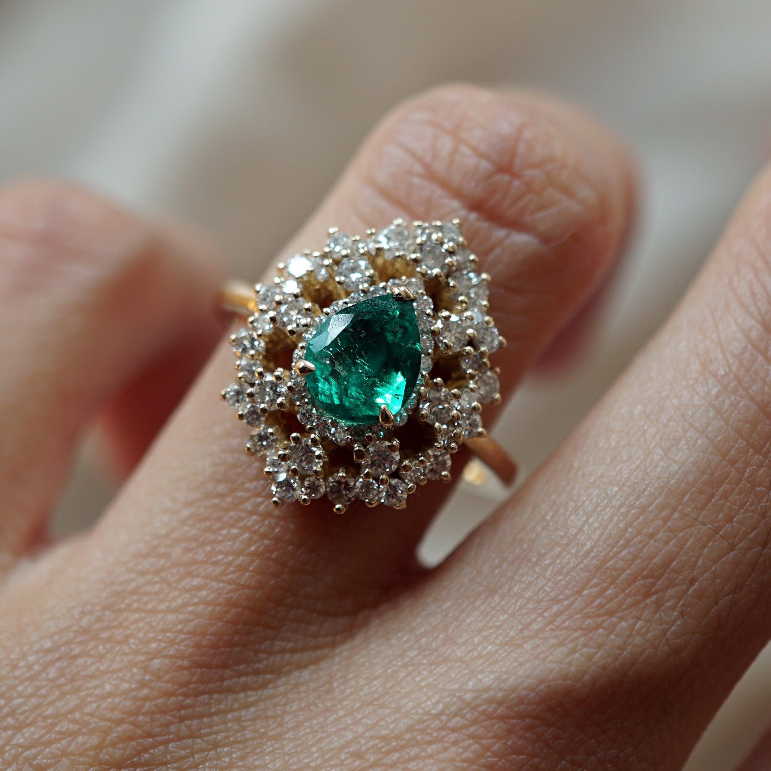 Forest Queen Emerald Diamond Ring in 14K and 18K Gold