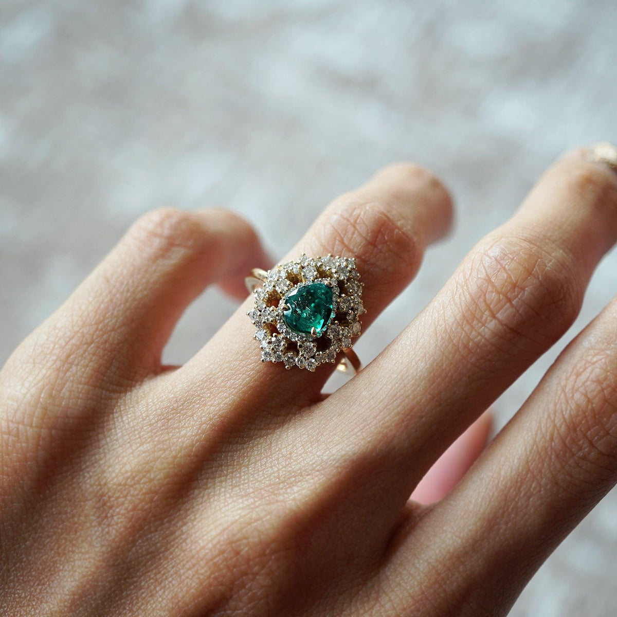 Forest Queen Emerald Diamond Ring in 14K and 18K Gold - Tippy Taste Jewelry