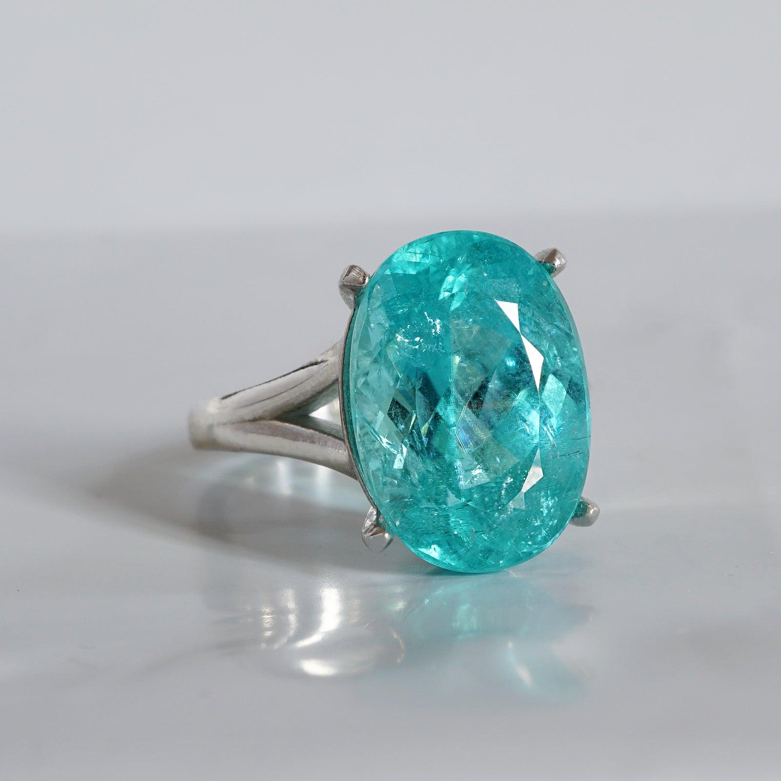 One Of A Kind: Oval Tourmaline Paraiba Ring, 8.92ct