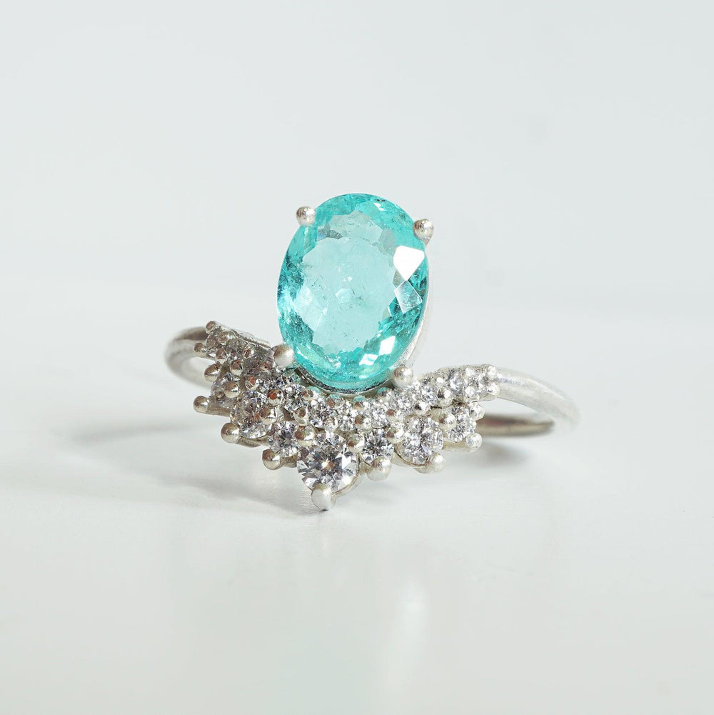 One Of A Kind: Arctic Paraiba Tourmaline Diamond Ring – Tippy Taste Jewelry
