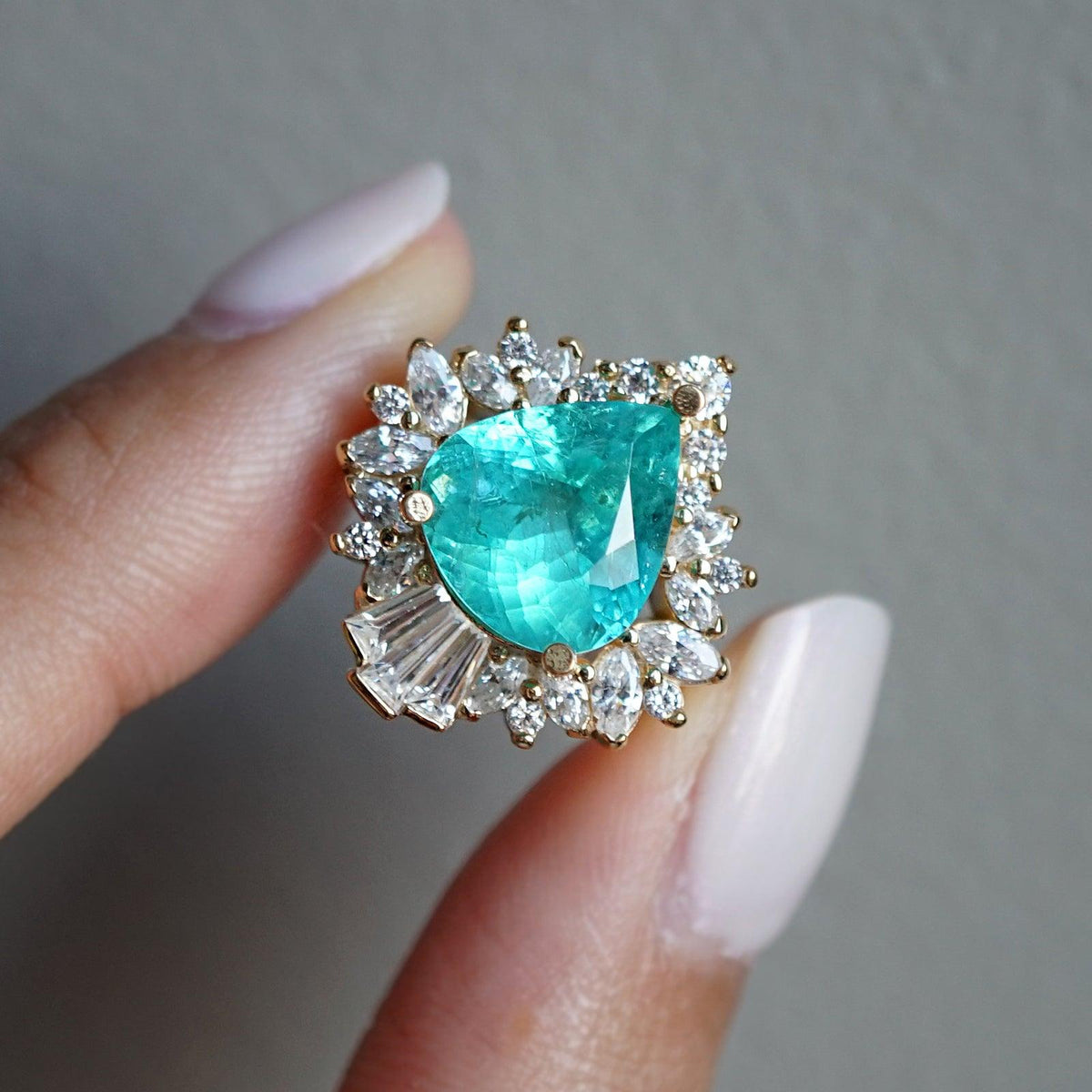 One Of A Kind: Hall Of Mirrors Tourmaline Paraiba Diamond Ring