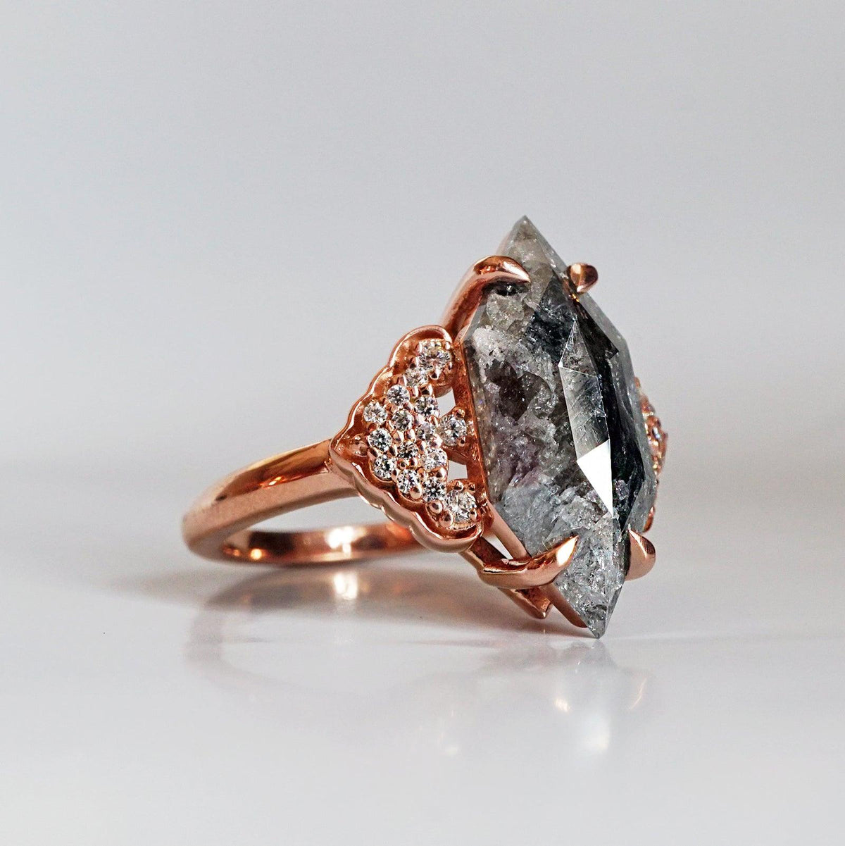 One Of A Kind: Salt & Pepper Frozen Diamond Ring, 1.32ct