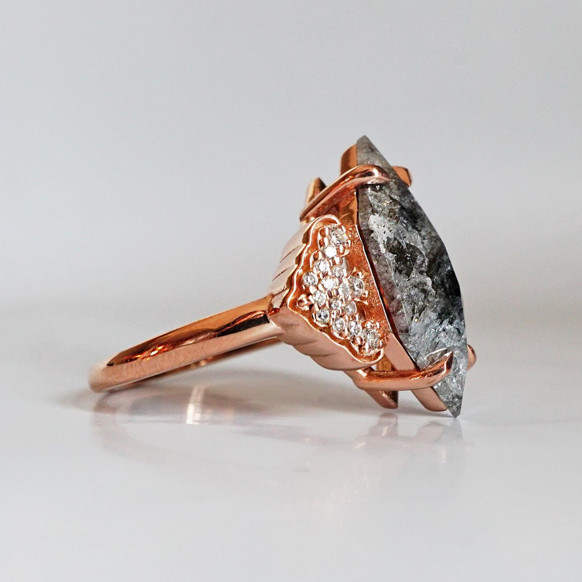 One Of A Kind: Salt & Pepper Frozen Diamond Ring, 1.32ct