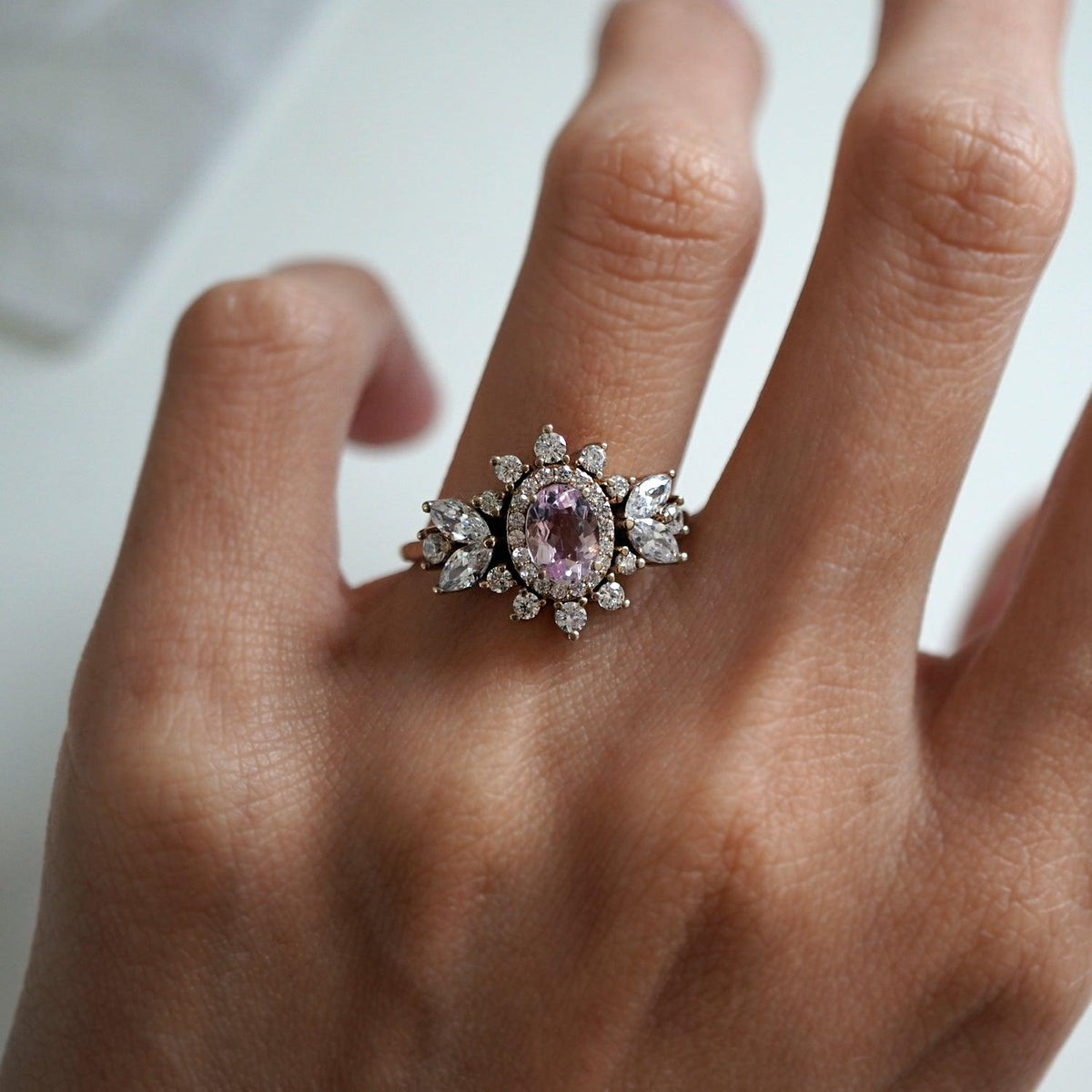 Coco Morganite Diamond Ring - Tippy Taste Jewelry