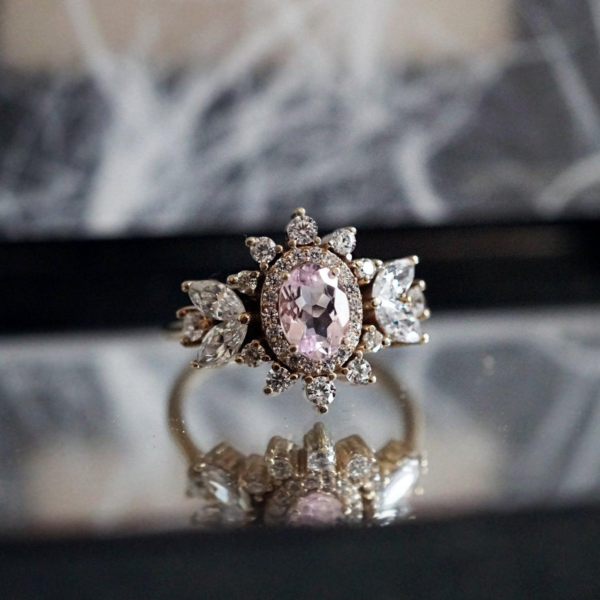 Coco Morganite Diamond Ring - Tippy Taste Jewelry