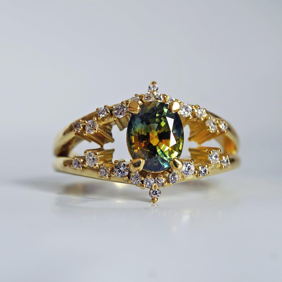 One Of A Kind: Celestial Parti Sapphire Diamond Ring - Tippy Taste Jewelry