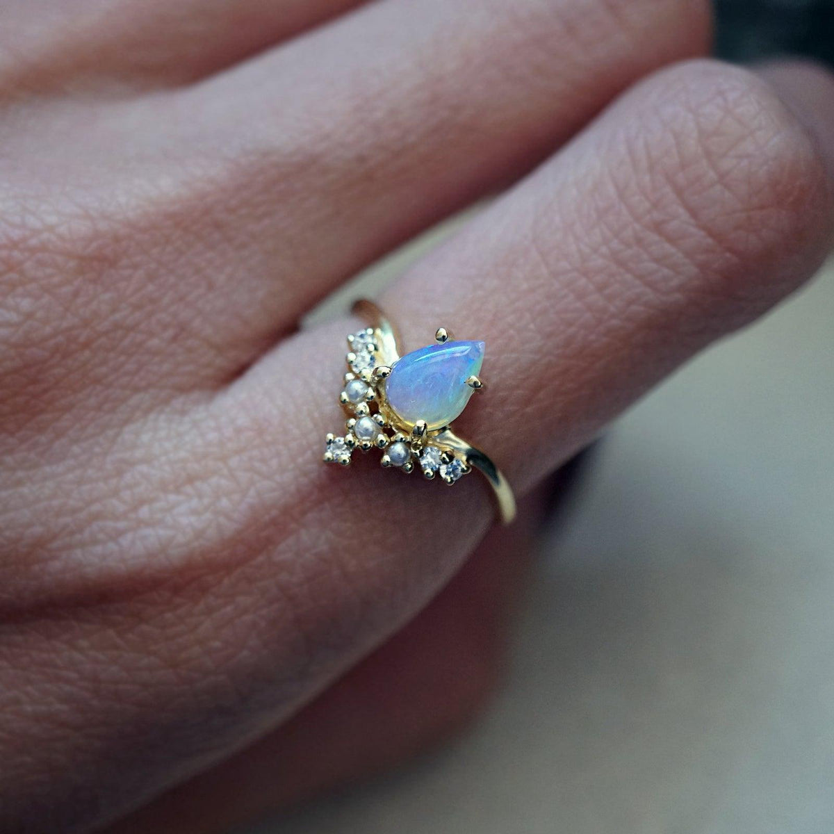 Celestial Opal Pearl Ring - Tippy Taste Jewelry