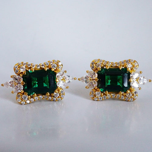 14K Eleanor Emerald Diamond Earrings – Tippy Taste Jewelry