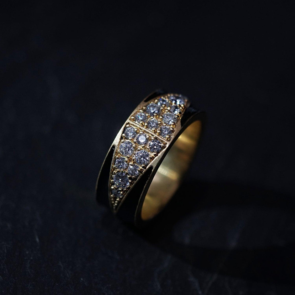 14K Enamel Diamond Ring - Tippy Taste Jewelry