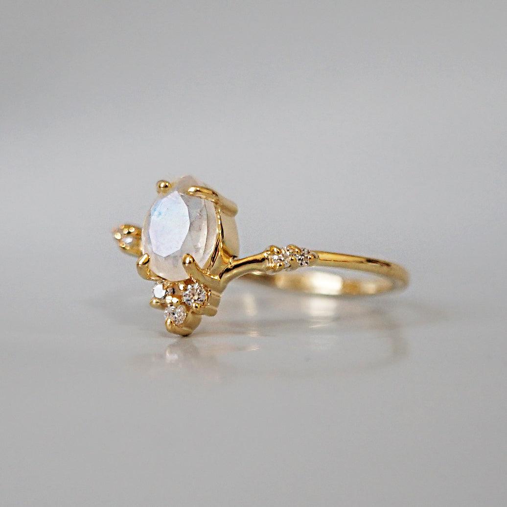 Moonstone Blossom Ring - Tippy Taste Jewelry