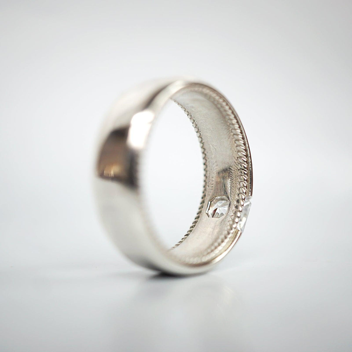 One Of A Kind: Diamond Bevel Ring in 14K Gold, 0.99ct