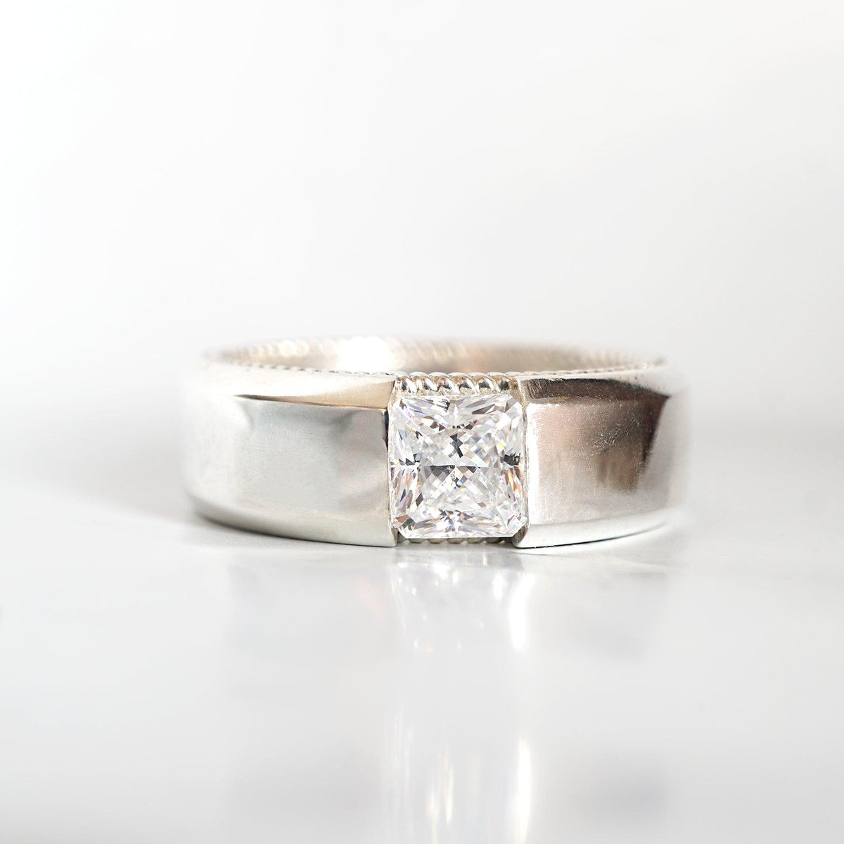 One Of A Kind: Diamond Bevel Ring in 14K Gold, 0.99ct - Tippy Taste Jewelry