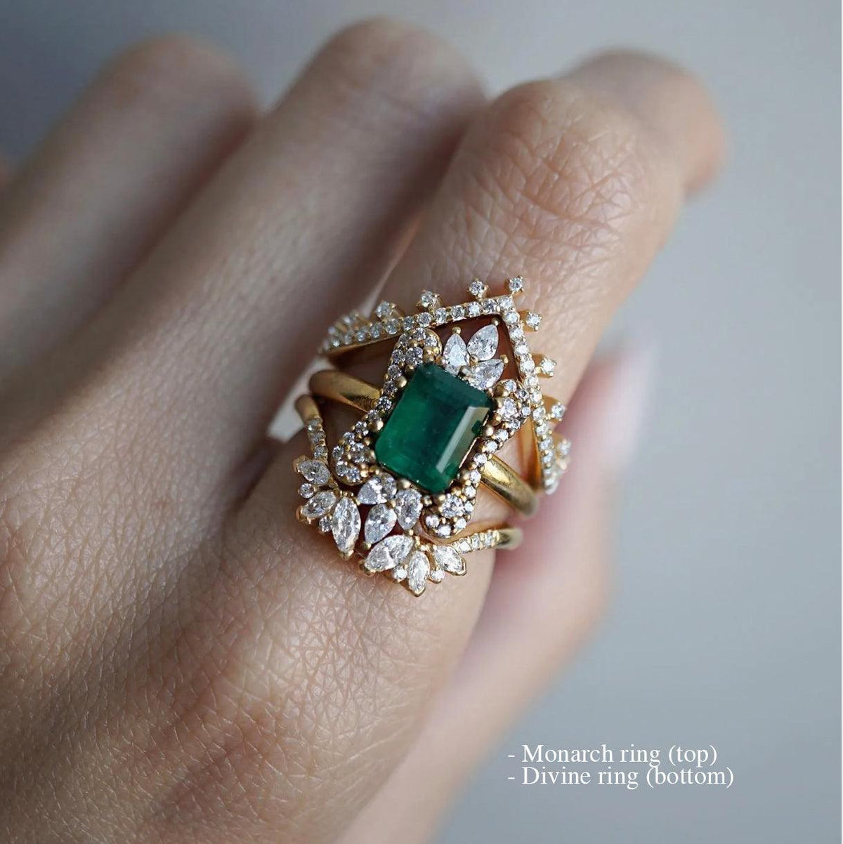 Eleanor Emerald Diamond Ring in 14K, 18K Gold and Platinum - Tippy Taste Jewelry