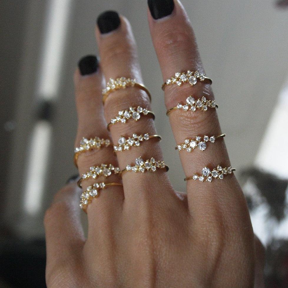 14K Snow Queen Dainty Ring - Tippy Taste Jewelry