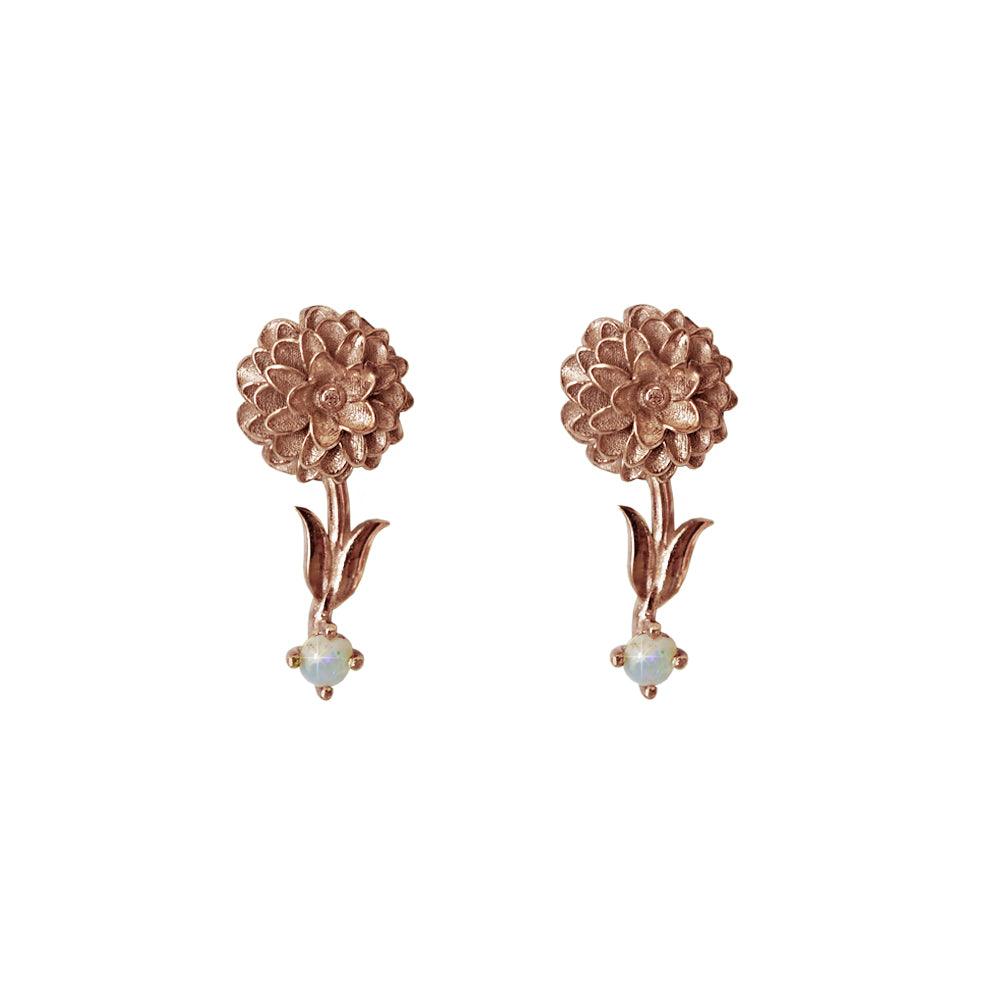 14K October Marigold Birth Flower Earrings