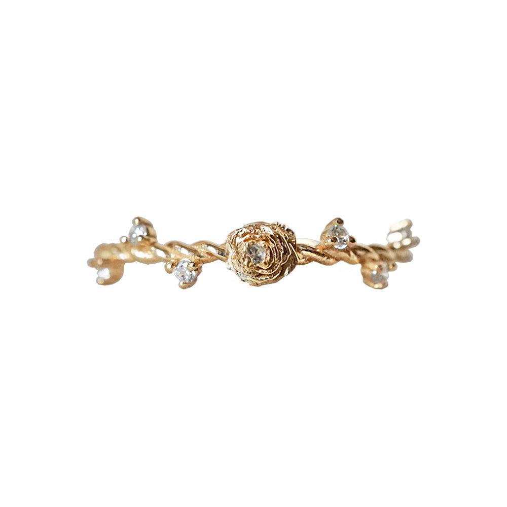 14K Mini Rose Twisted Ring - Tippy Taste Jewelry