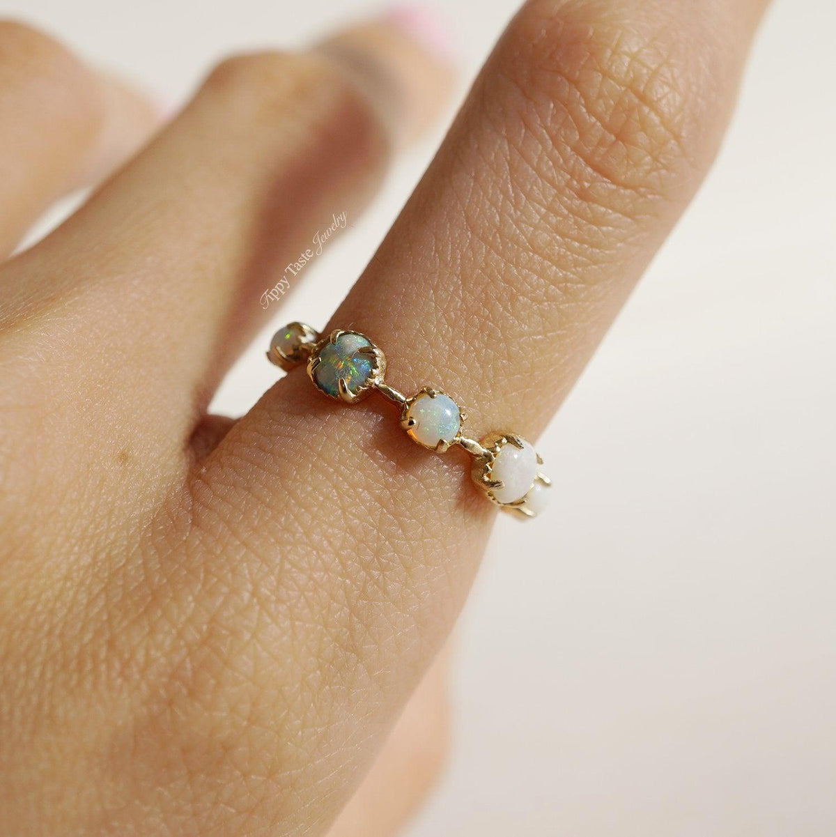 14K Oceanic Opal Ring - Tippy Taste Jewelry