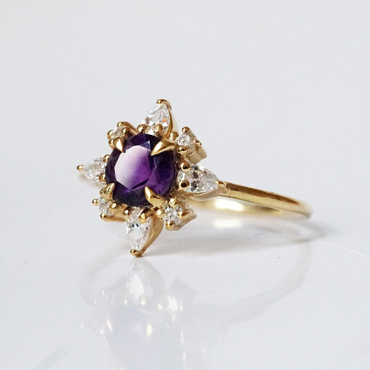 Amethyst Passion Flower Ring