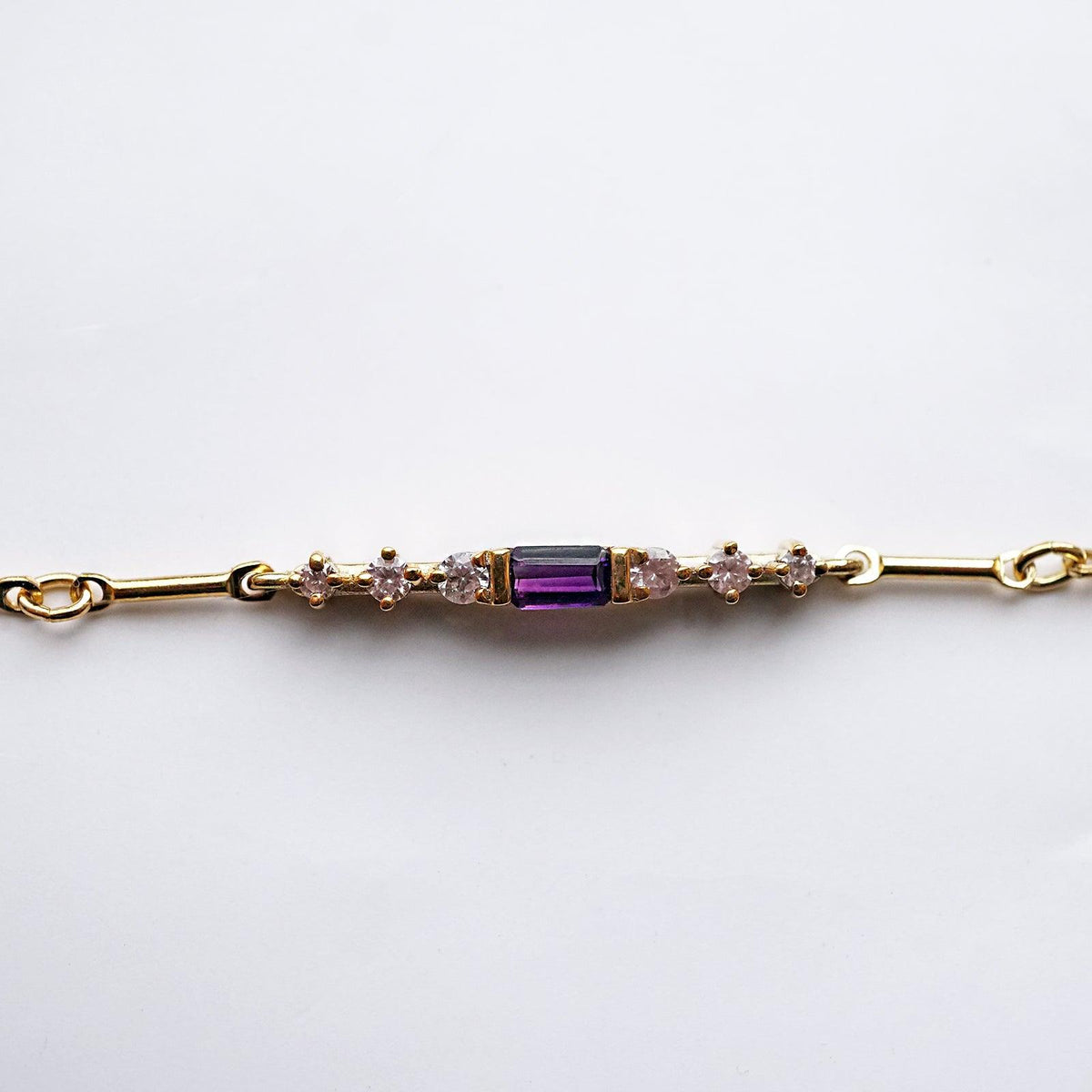 14K Amethyst Deco Bracelet - Tippy Taste Jewelry