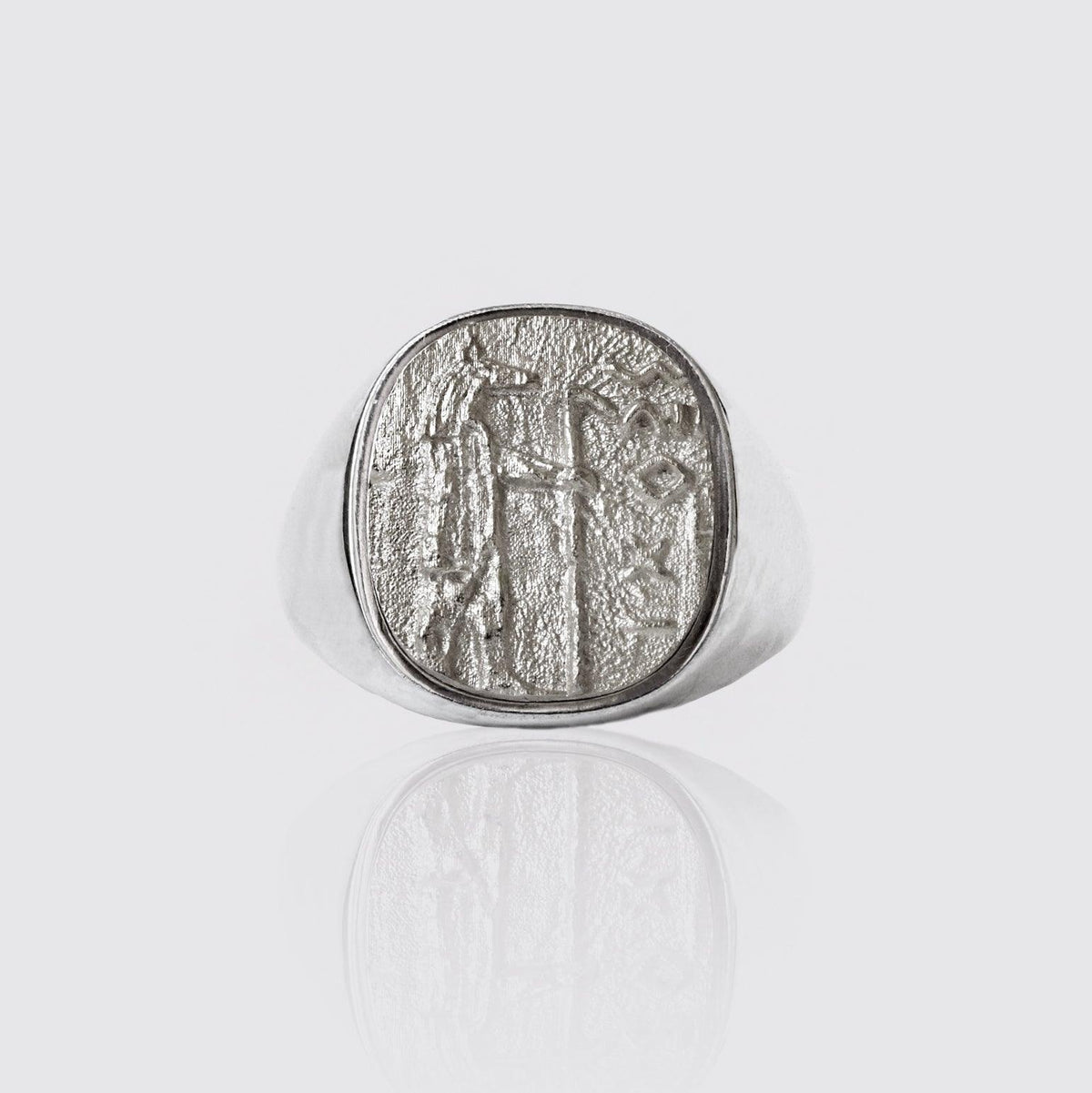 Mixed Metal Anubis Signet Ring in Sterling Silver and 14K Gold - Tippy Taste Jewelry