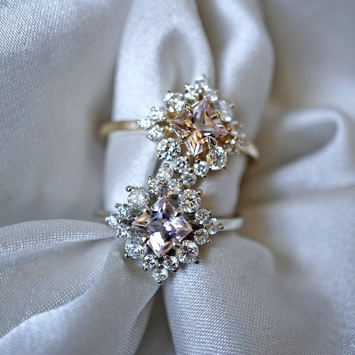 Aphrodite Morganite Diamond Ring in 14K and 18K Gold - Tippy Taste Jewelry