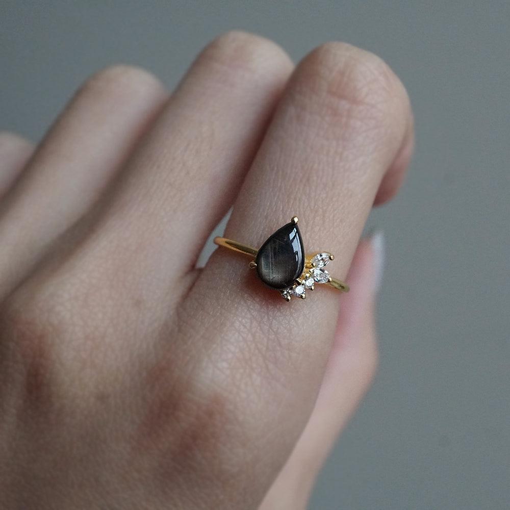 Stella Black Star Sapphire Ring