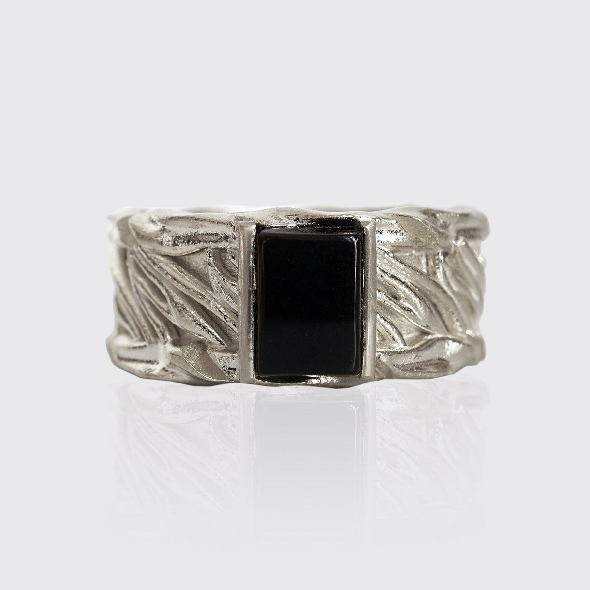 Byzantine Onyx Ring in Sterling Silver and 14K Gold, 9.8mm - Tippy Taste Jewelry