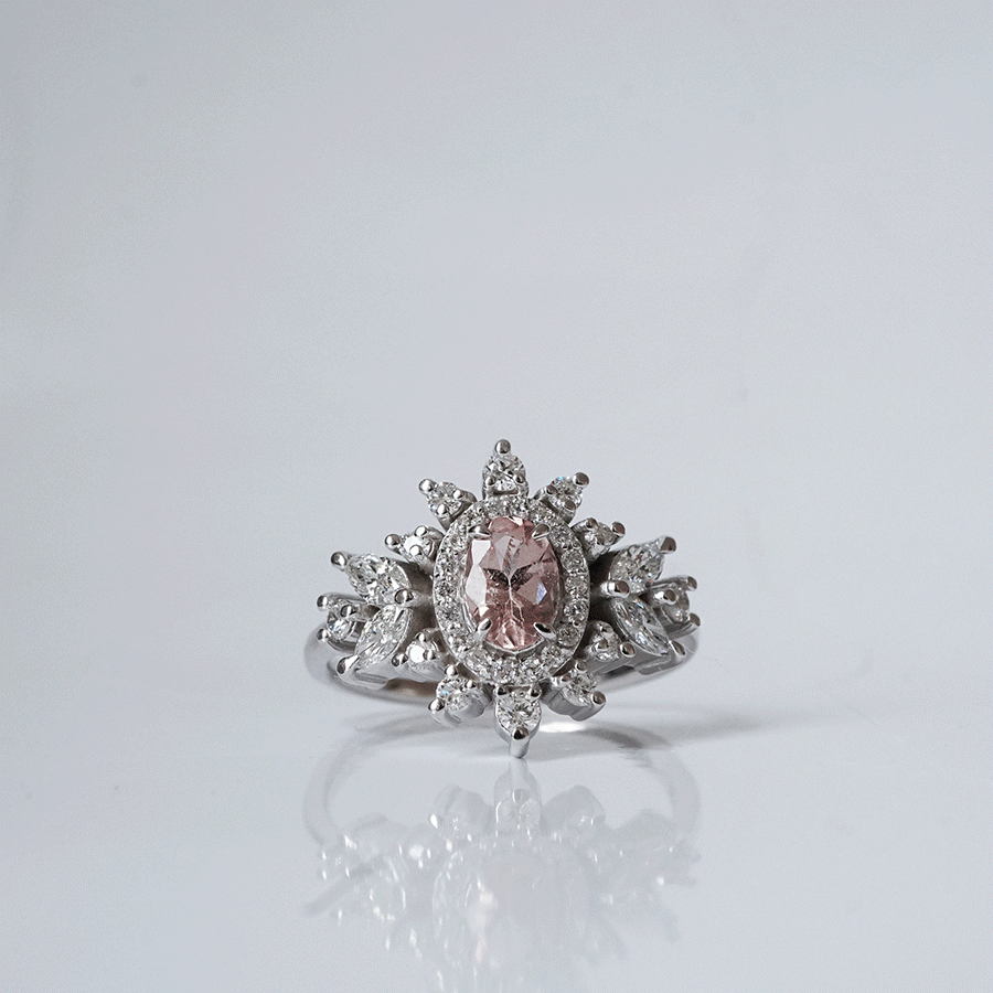 Coco Morganite Diamond Ring in 14K and 18K Gold - Tippy Taste Jewelry