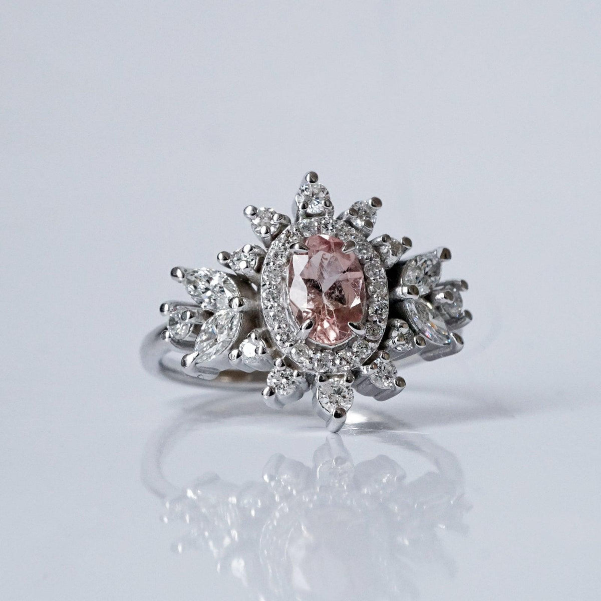 Coco Morganite Diamond Ring in 14K and 18K Gold - Tippy Taste Jewelry