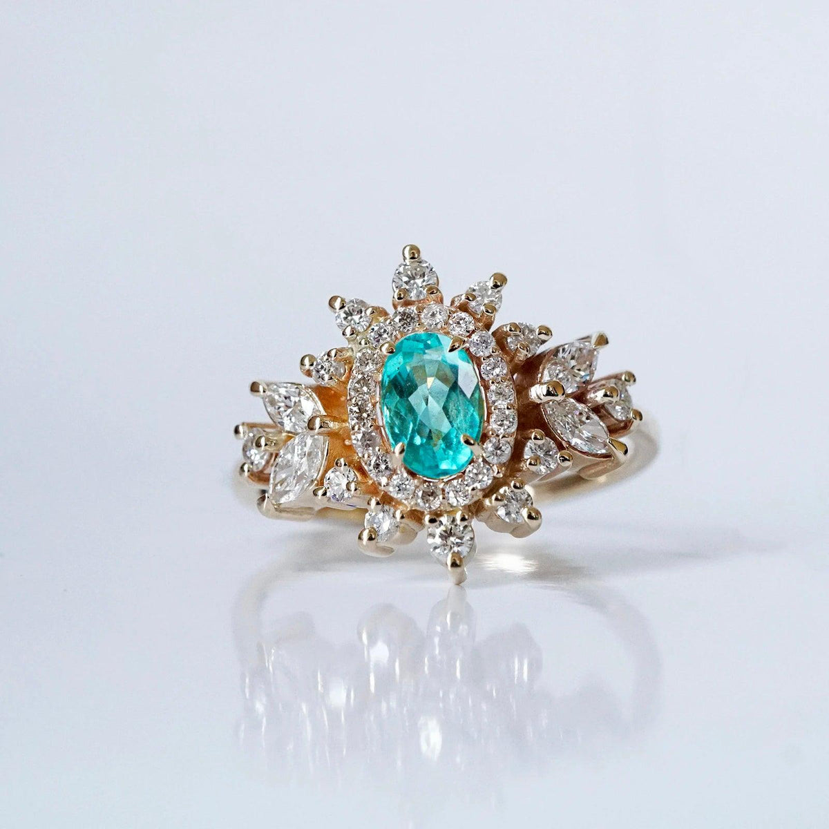 Limited Edition: Coco Tourmaline Paraiba Diamond Ring - Tippy Taste Jewelry