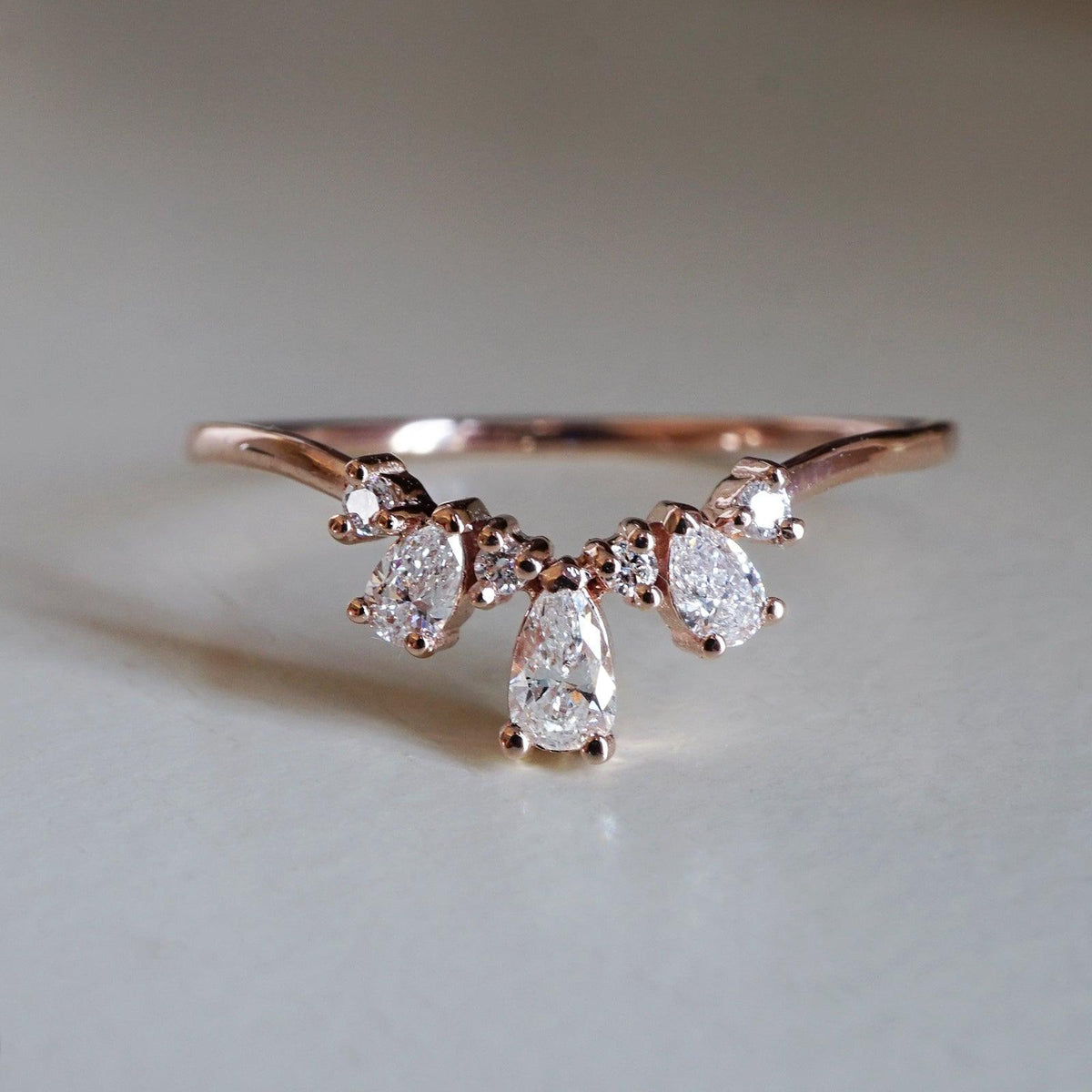 14K and 18K Dew Drop Pear Ring