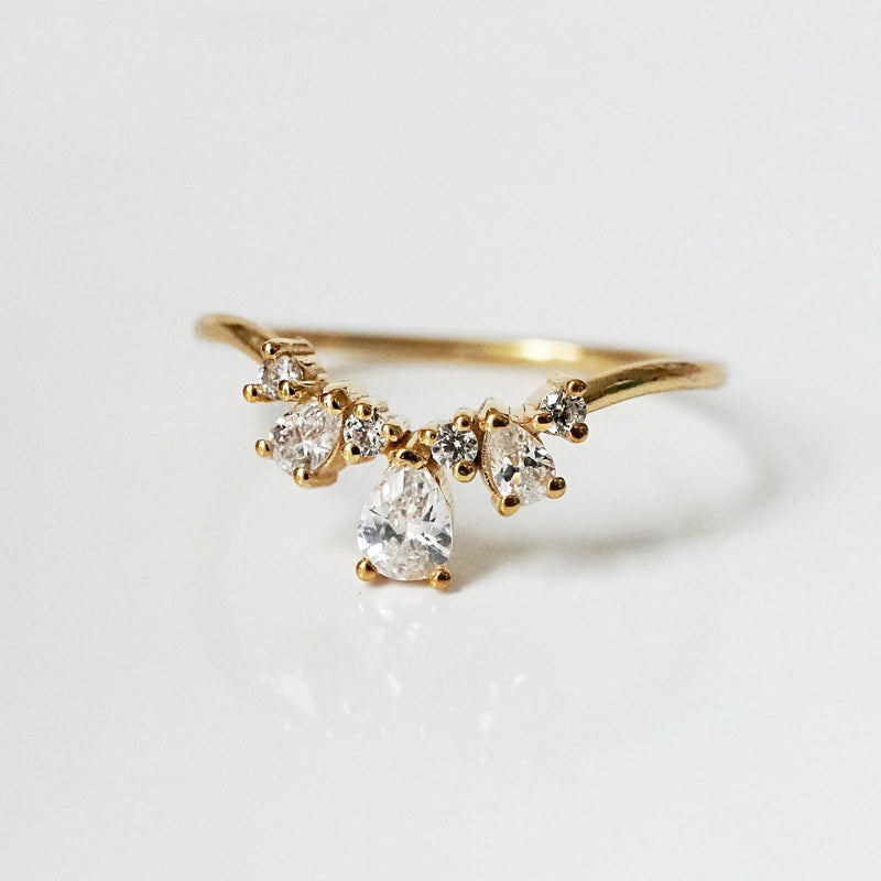 14K Royal Cosmic Garnet Ring Set - Tippy Taste Jewelry