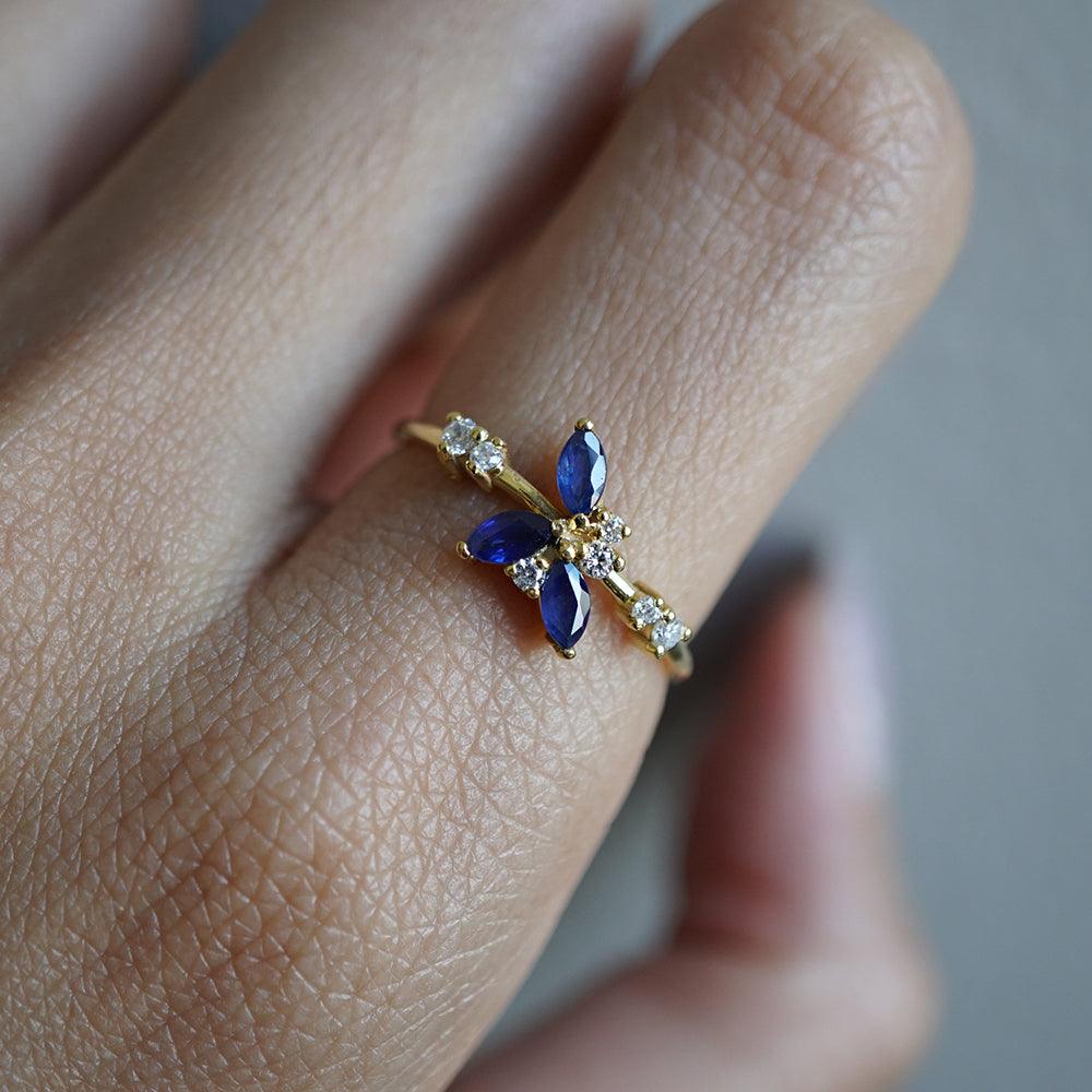 14K Pixie Sapphire Ring - Tippy Taste Jewelry