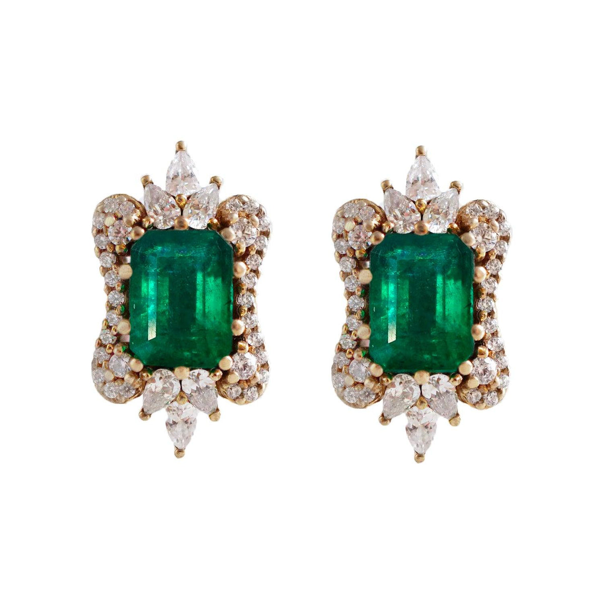 14K Eleanor Emerald Diamond Earrings