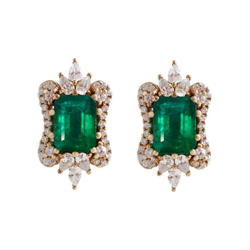 14K Eleanor Emerald Diamond Earrings – Tippy Taste Jewelry