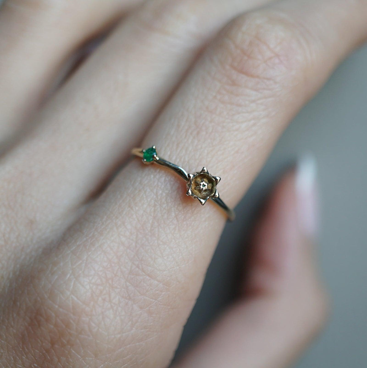 14K May Lily Birth Flower Ring - Tippy Taste Jewelry