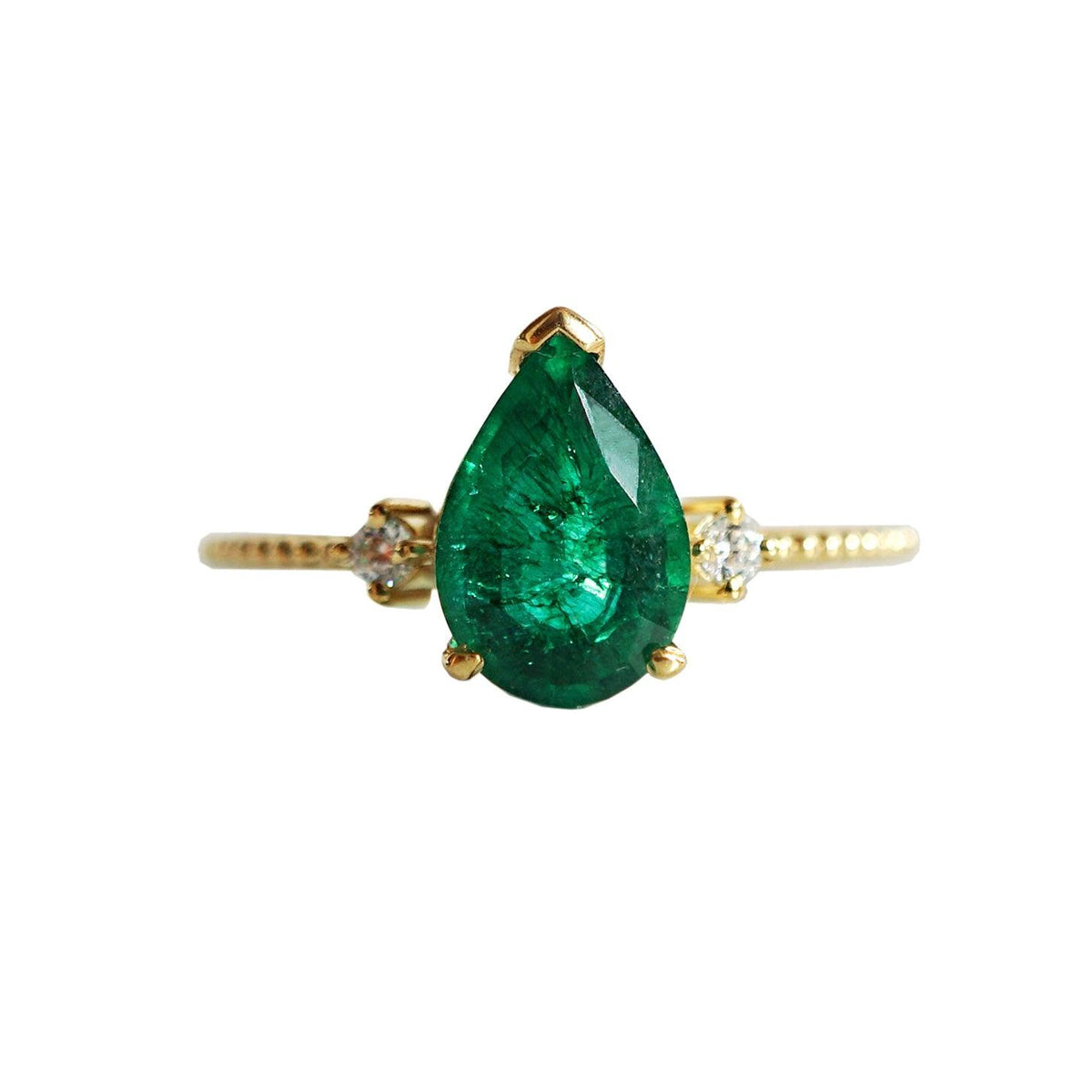 14K Royalty Emerald Pear Ring - Tippy Taste Jewelry